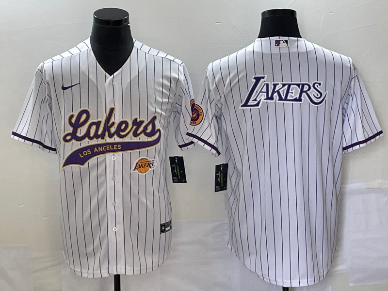 2023 Men Los Angeles Lakers Blank white NBA Jersey style5